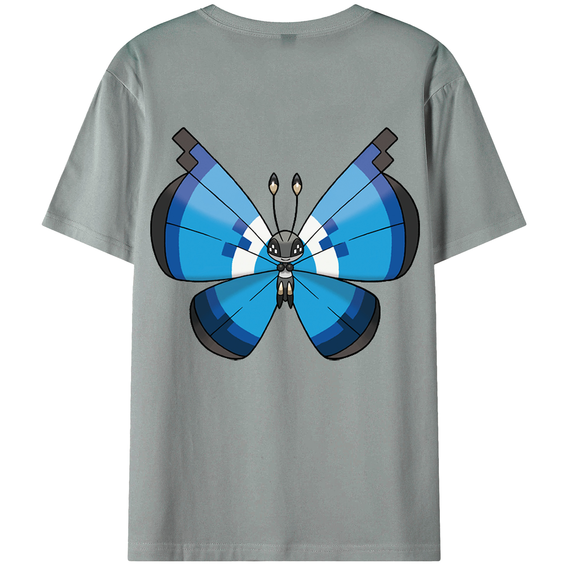 （画像用） ポケットモンスター Pokémon 綿100％ メンズ半袖Tシャツ（バックプリント） 通気性